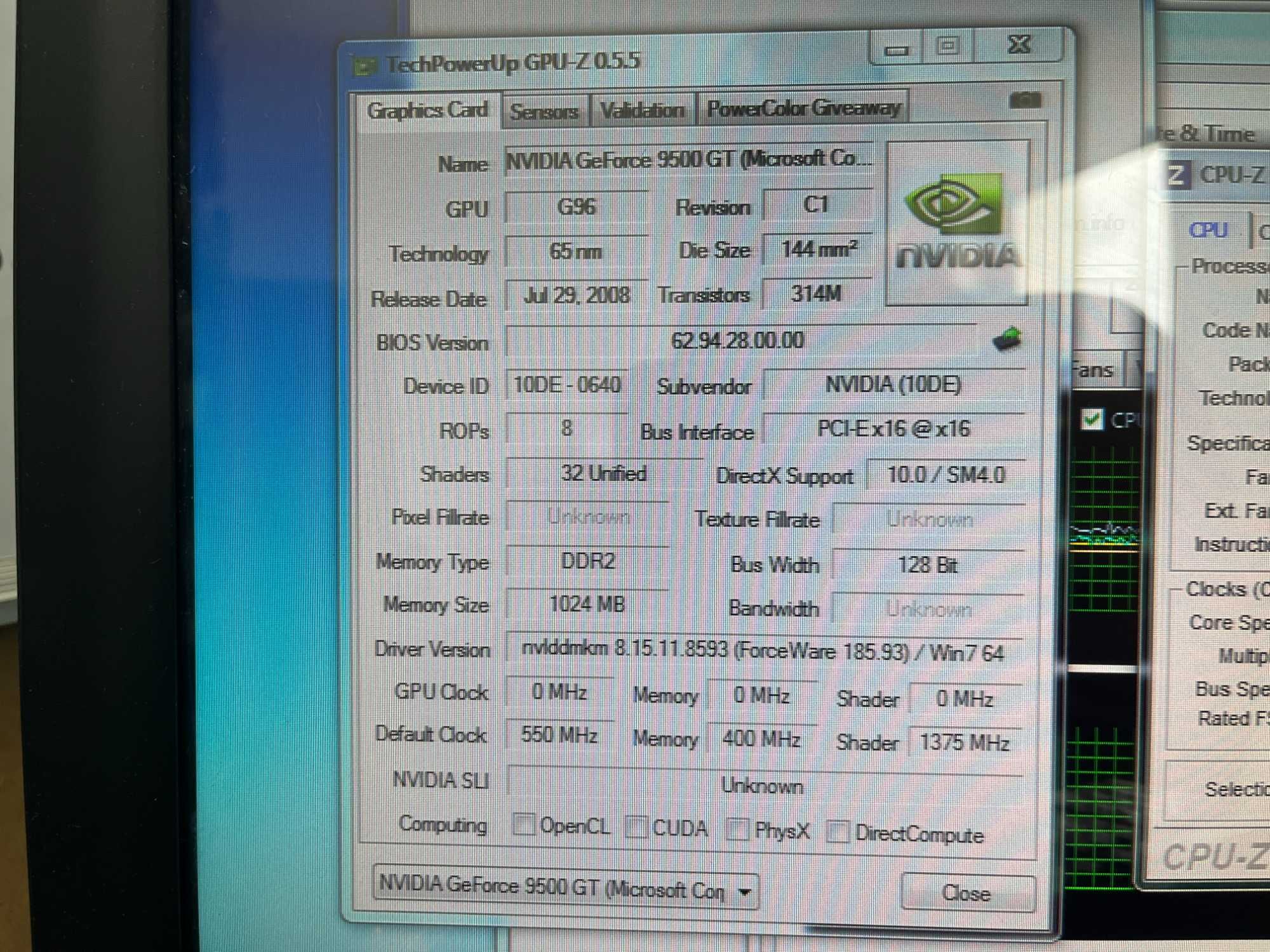 Komputer Retro Core2Duo GF9500 4GB RAM Windows XP & 7 HDD 320GB