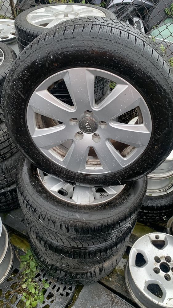 koła alufelgi opony zimowe 225/55R16 5x112 Audi A4 A6 C6 A8 D2