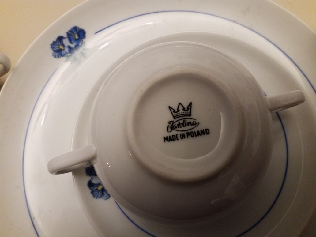 Porcelana Karolina Chabry elementy PRL Vintage