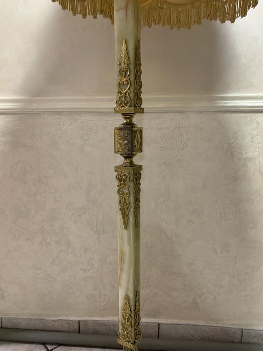 Торшер бронзовий з онікс