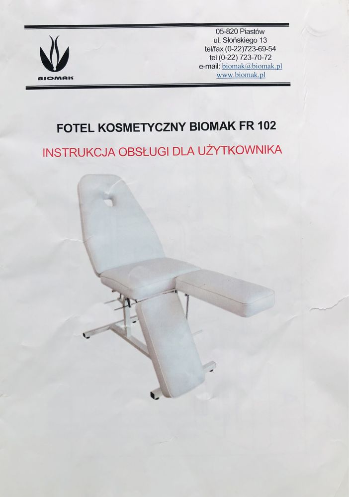 Кресло педикюрное, косметологическое BIOMAK FR 102