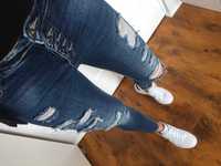 Nowe jeansy Controversy rozm. 36/S dziury wysoki stan guziki