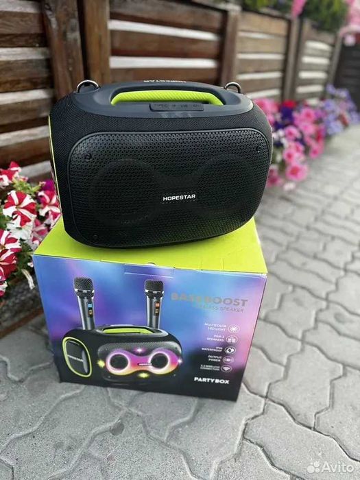Колонка Hopestar party box c2 микрофонами 120вт
