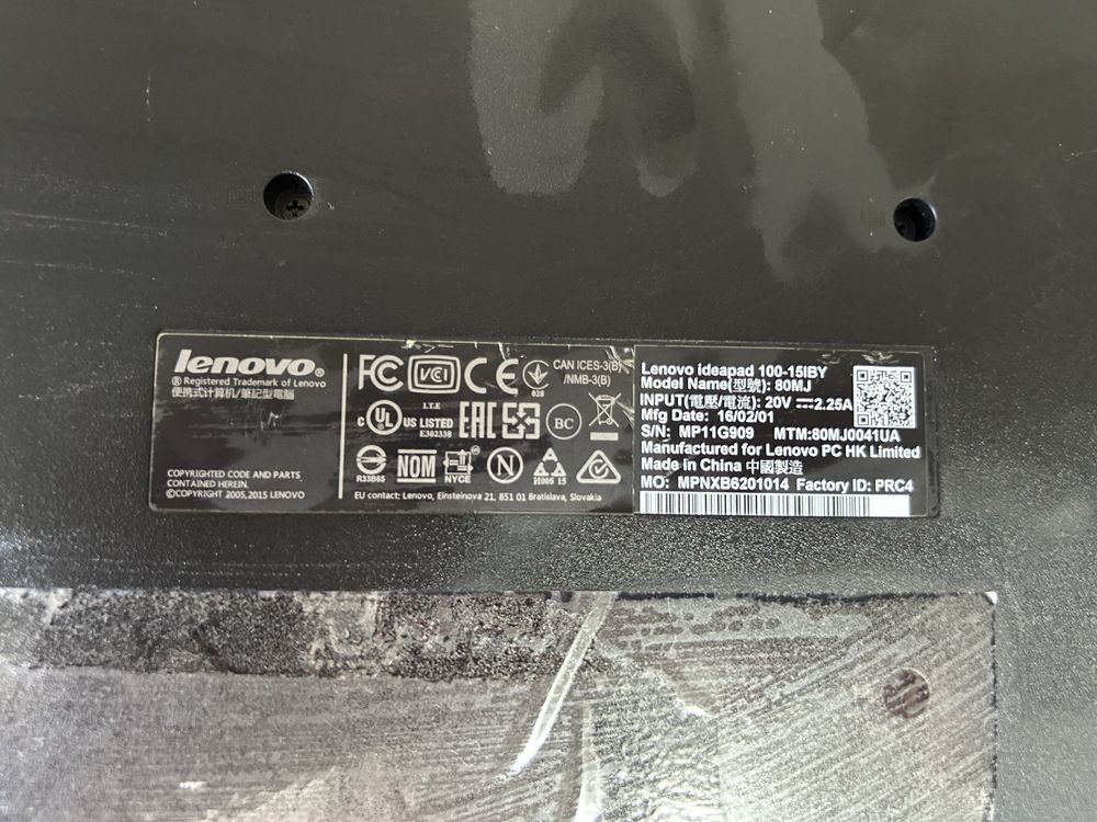 Lenovo ideapad 100-15IBY ноутбук