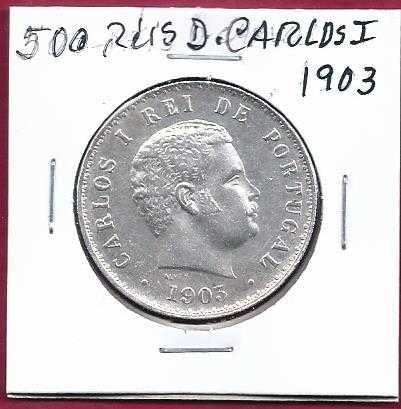 D.  CARLOS I  500  REIS  1903  PRATA