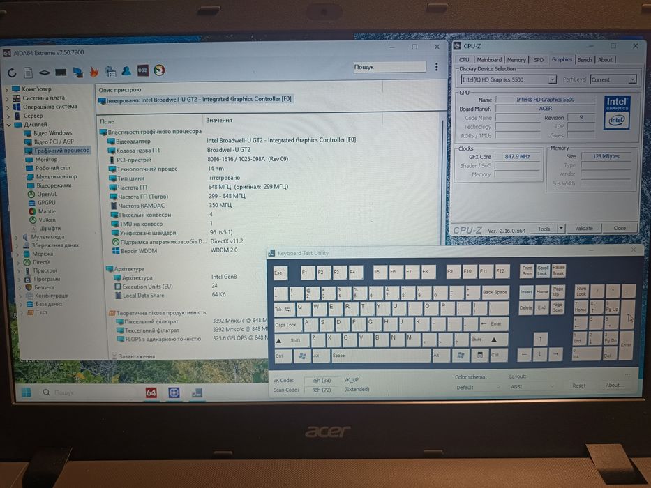 Acer Aspire E5-573 (15.6"/I3-5005U/Intel Graphics 5000/8 Gb/128 SSD)