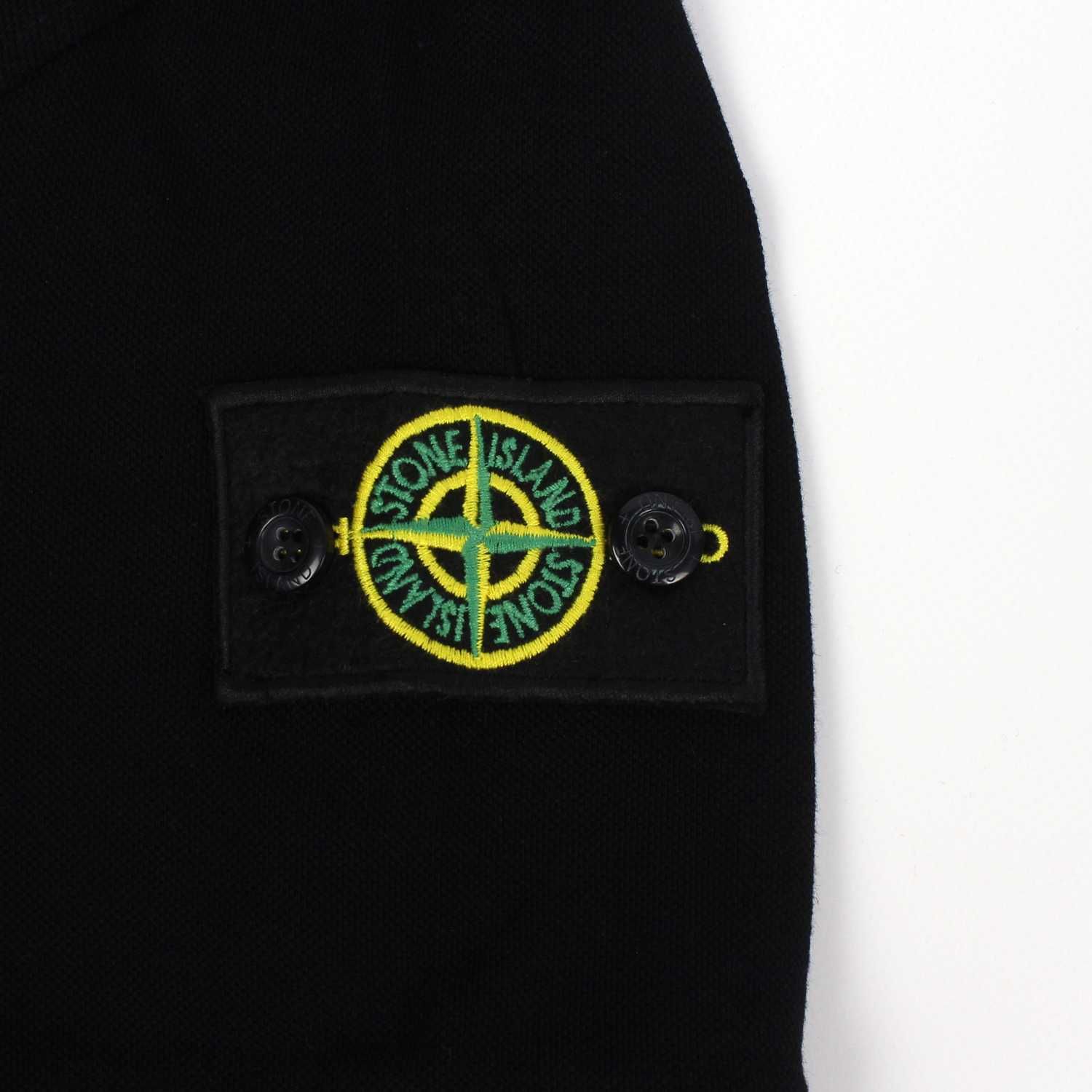 Мужская футболка поло (с воротником) Stone Island, цвет черный