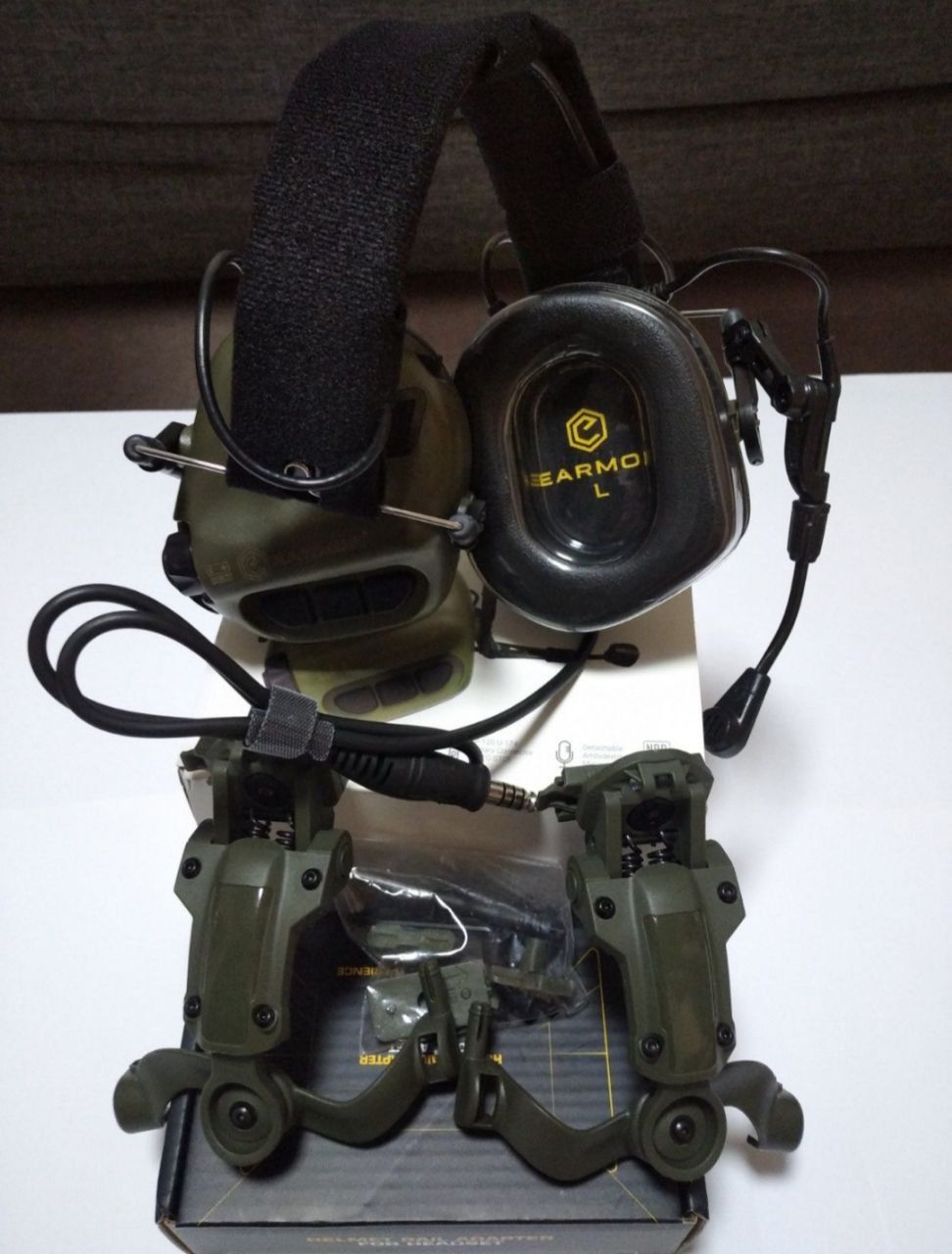 Активні навушники Earmor M32 MOD3+кріплення чебурашки+кнопка PTT M51