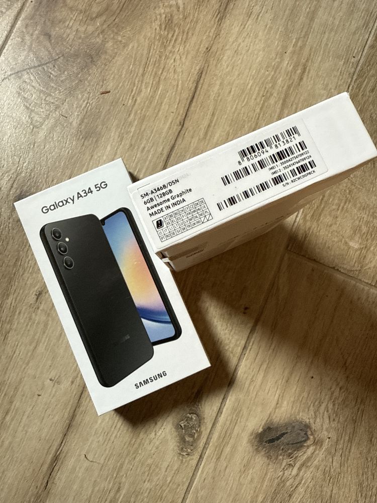 Samsung A34 5G SM-A346B/DSN 6GB/128GB Graphite, Polska Dystrybucja
