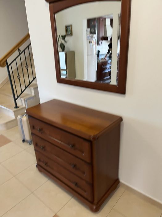 Komoda + Lustro + szafka RTV Black Red White