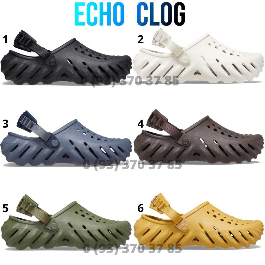 Новинки! Ехо Жіночі Чоловічі Crocs Echo Clog купити крокси Бежеві Сині