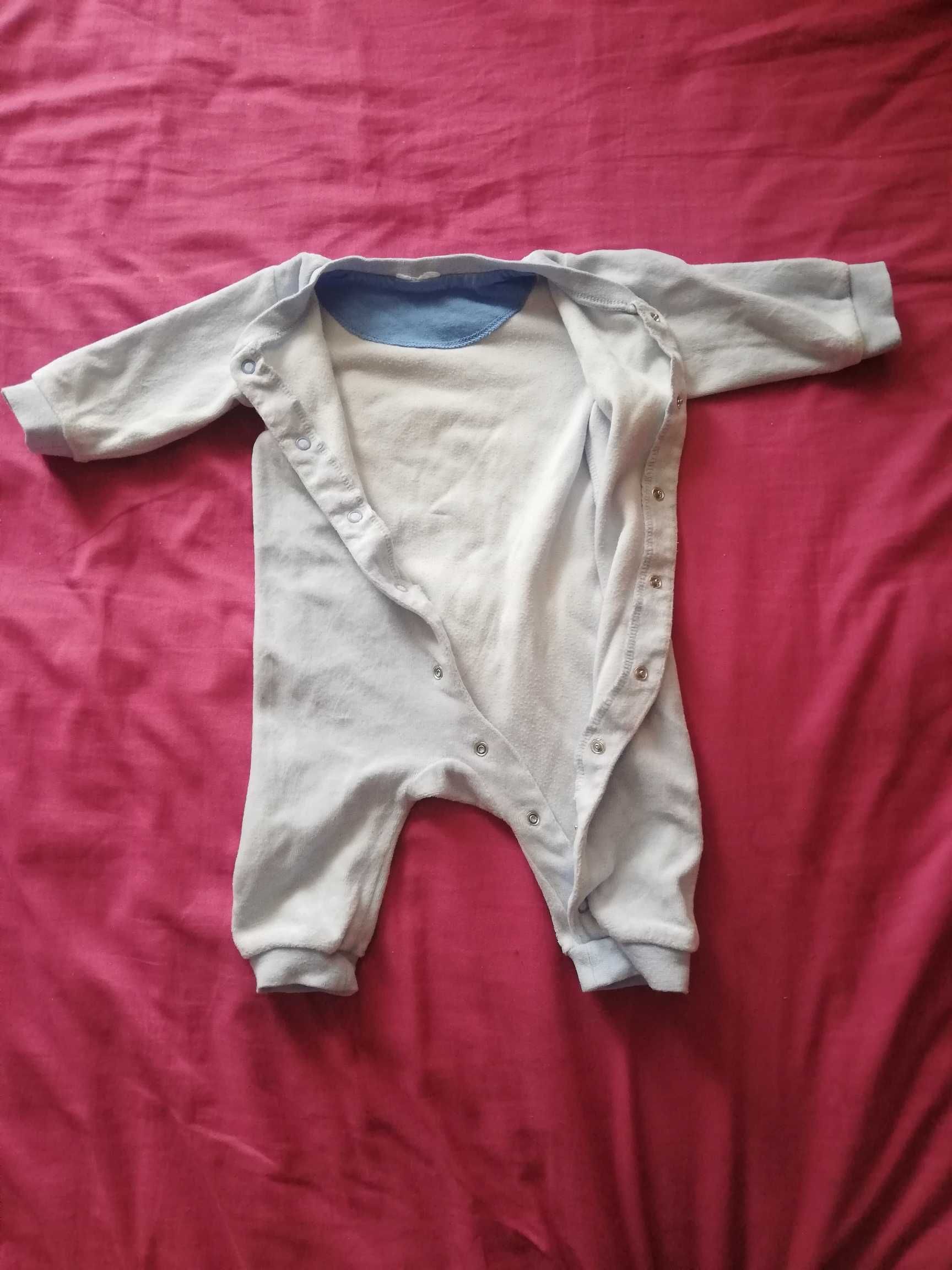 Pajacyk błękitny napy bez stópek 3-6M