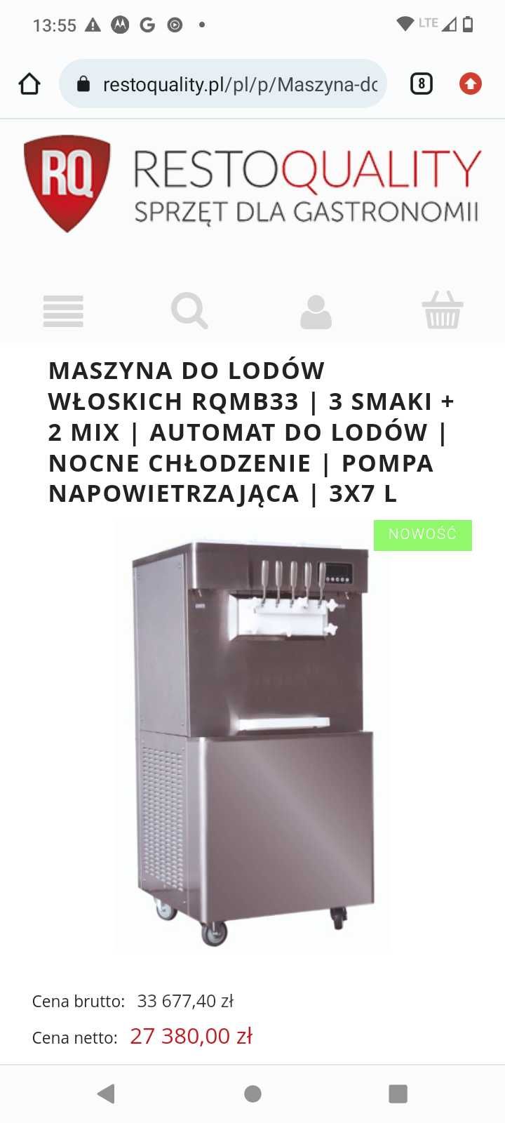 Maszyna do lodów 3smaki +2 mix napowietrzanie 230v