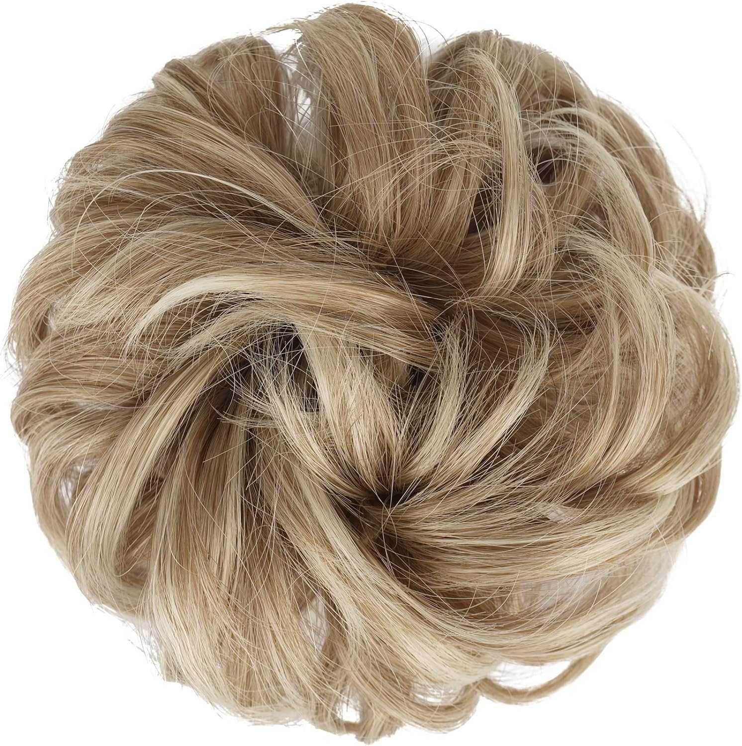 Treska kok na gumce włosy krótkie syntetyczne popielaty blond