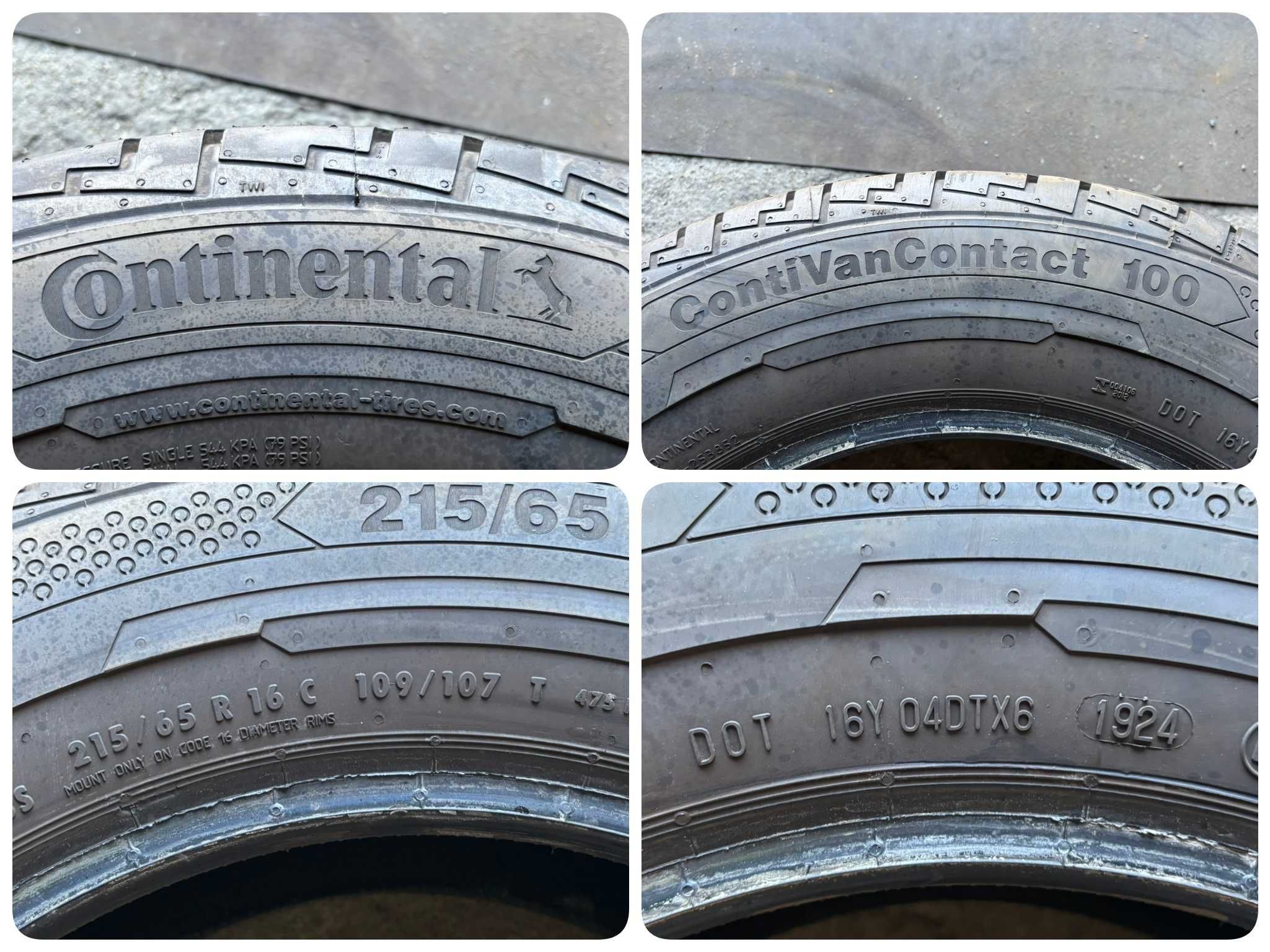 2X OPONY BUS 215/65R16C 109/107T Continental ContiVanContact 9MM 2024R