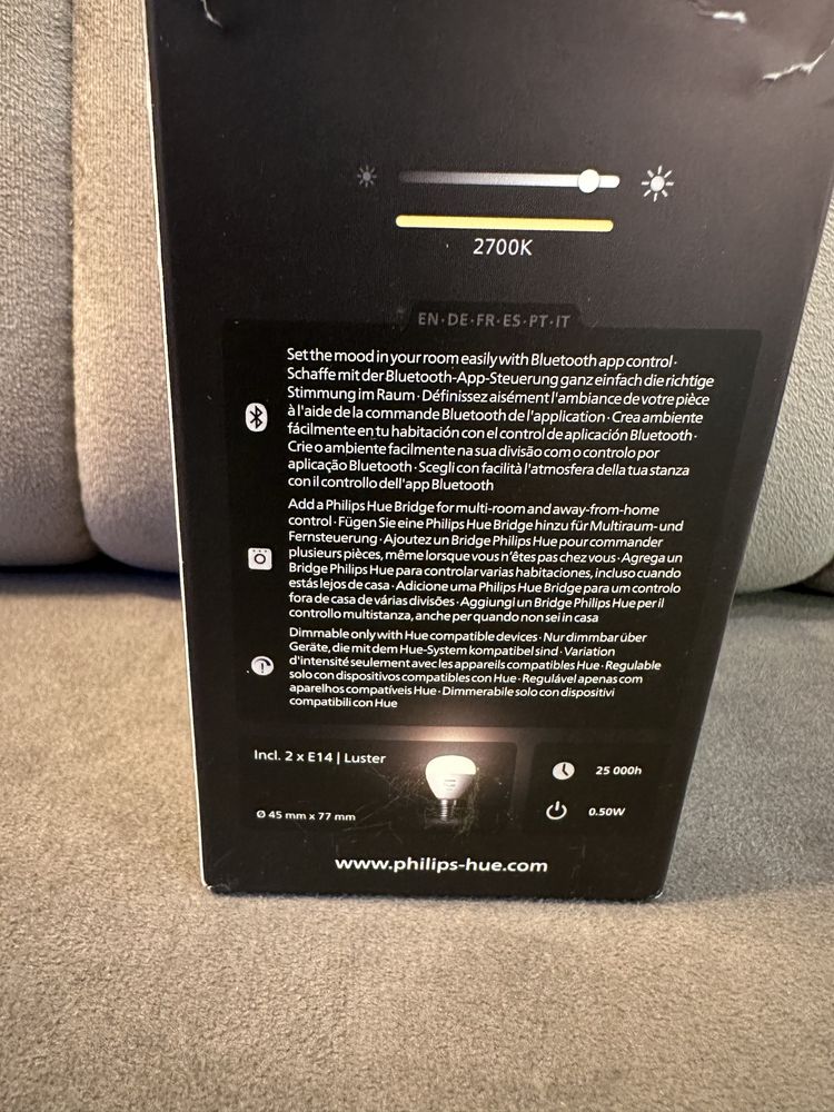 Philips hue White 470 - zestaw dwóch żarówek e14