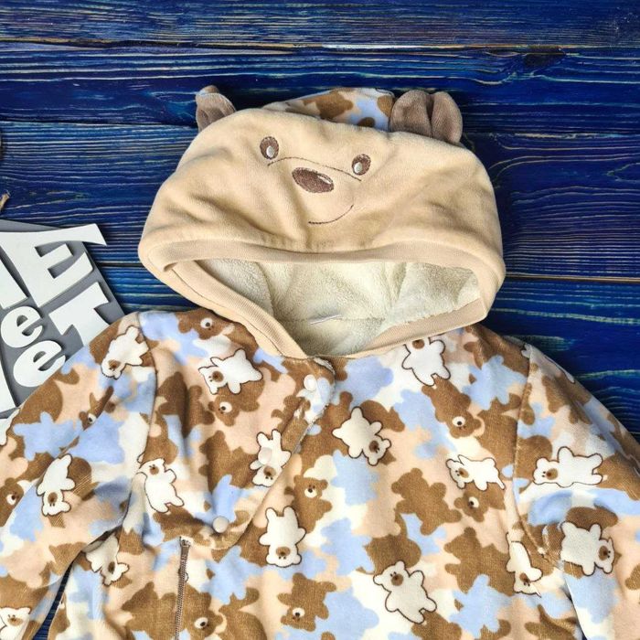 Теплий комбінезон чоловічок з капюшоном на 6-9 місяців бу