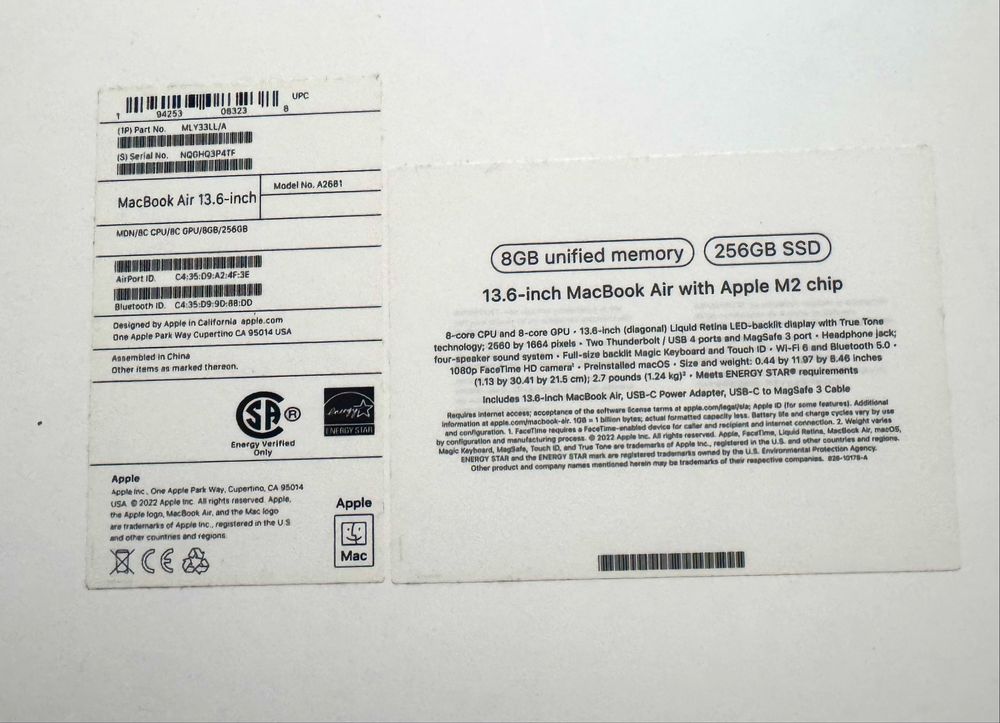 Apple MacBook Air 13.6 m2 midnight