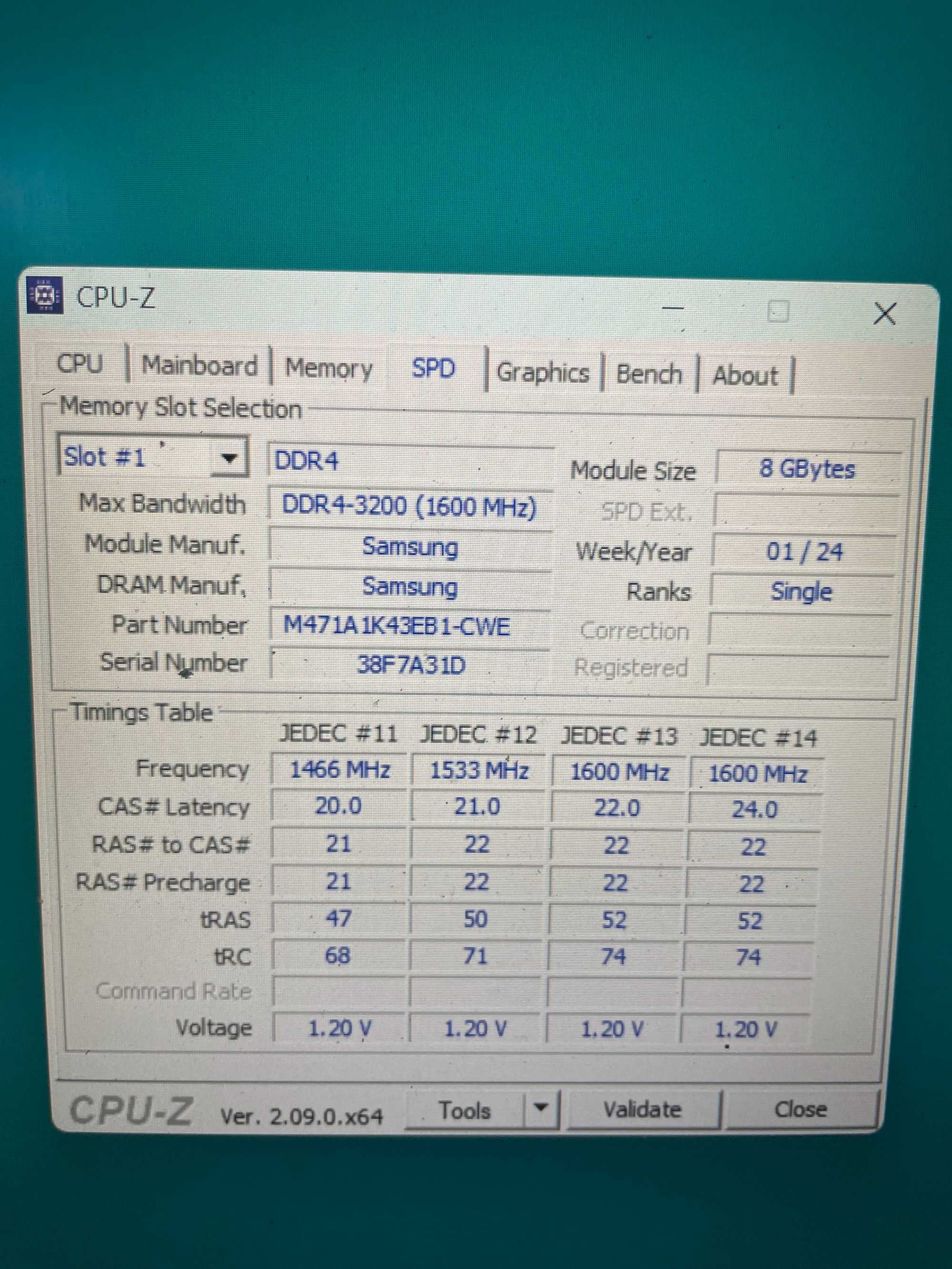 Samsung 8GB SO-DIMM DDR4 3200MHz (M471A1K43EB1-CWE)