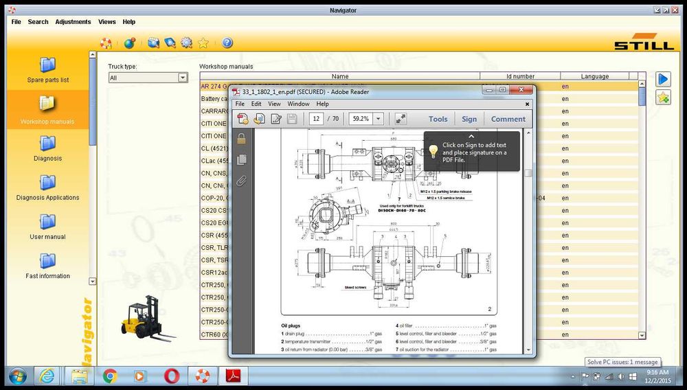 WÓZKI WIDŁOWE Zestaw Diagnostyczny Still jak Linde Toyota Komatsu