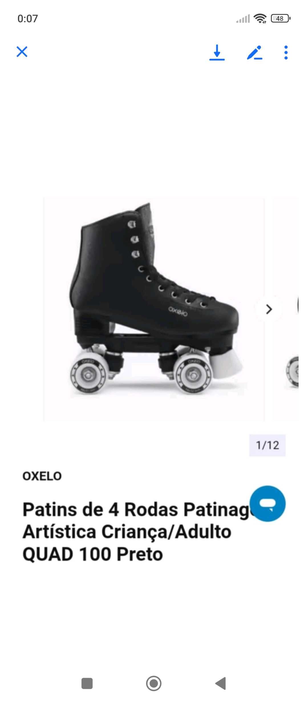 Patins novos 4 rodas com oferta das proteções