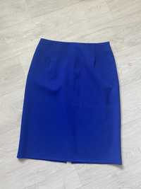 Юбка карандаш юбка офисная синяя яркая юбка в офис