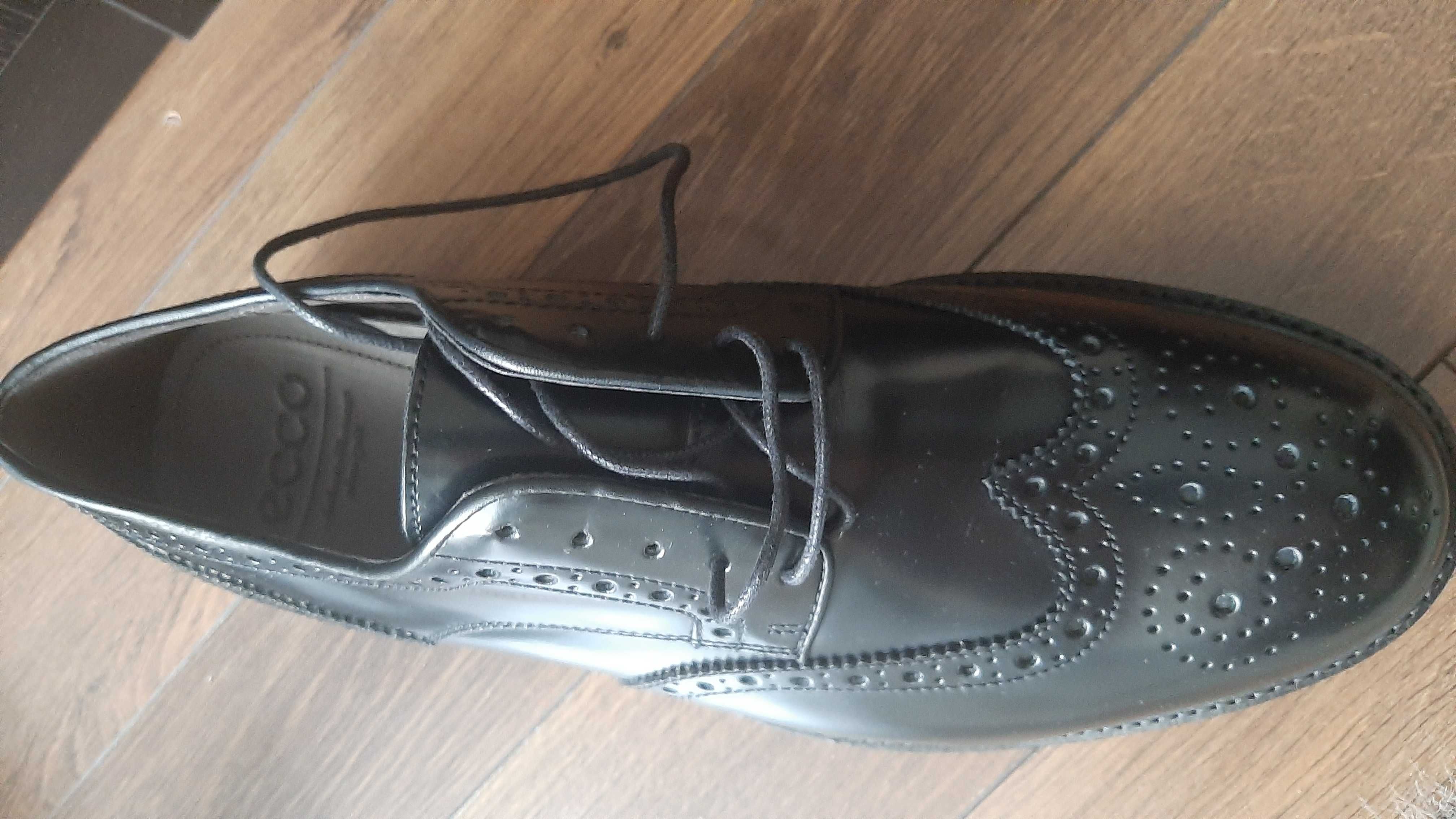 Nowe buty męskie Ecco Hampshire r. 43 czarne eleganckie wygodne