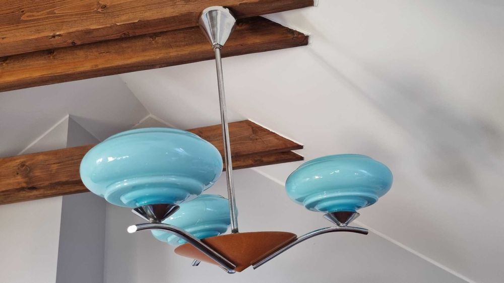 Lampa Żyrandol Design PRL lata 60 Czechosłowacja Napako Vintage Retro