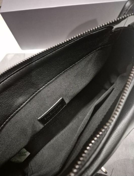 Сумка чорна шкіра 27×20см