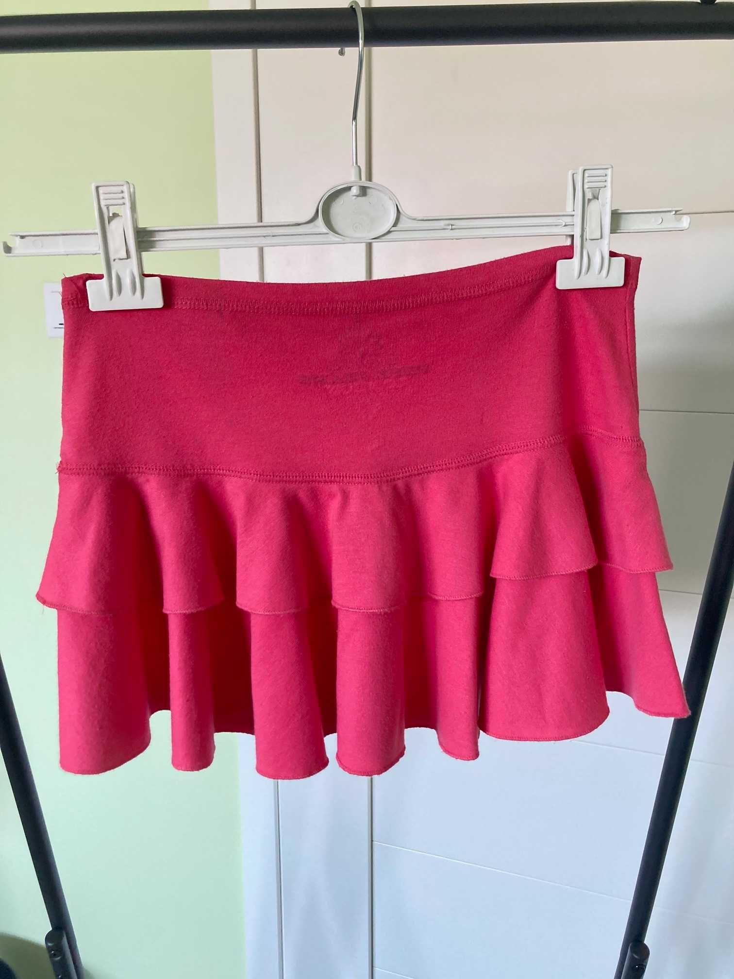 Mini różowa spódnica z falbankami Pepe Jeans różowa XS S
