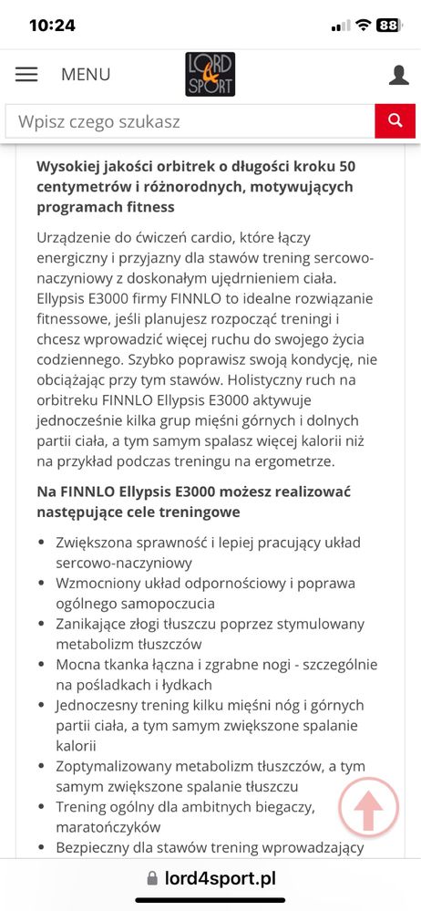 Orbitrek Finnlo Ellypsis E 3000 jak nowy