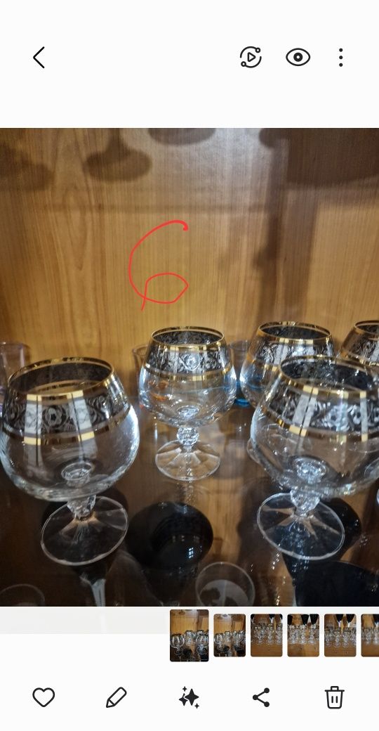 Kieliszki z pozłacaną obwódką