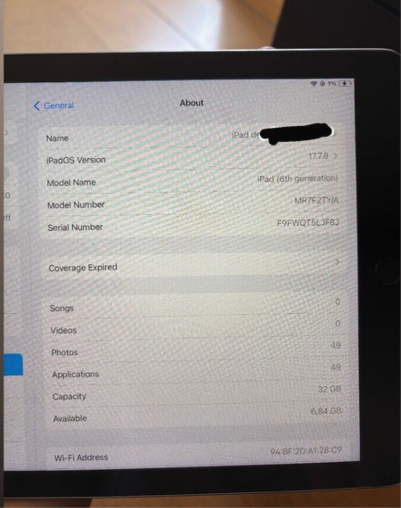Ipad 6.ª geração prateado