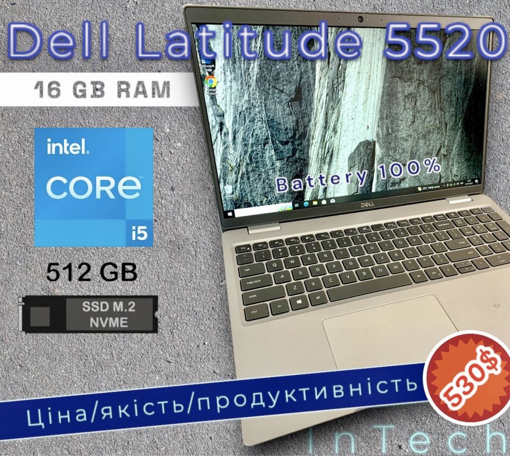Dell Latitude 5520 15.6” FHD IPS i5-1145G7 16gb 512ssd