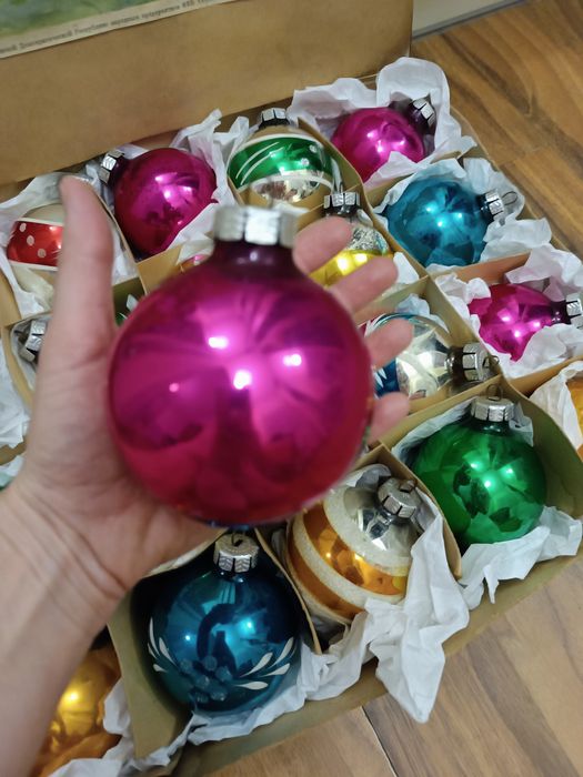 Новогодние ёлочные игрушки ГДР  периода СССР наборы шары
