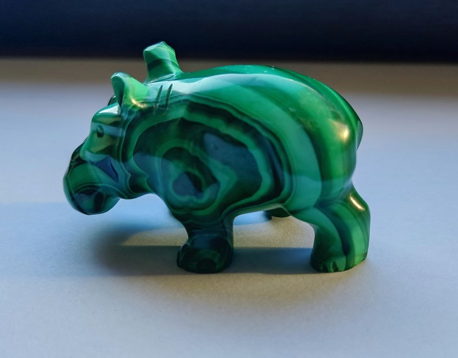 Hipopotam z malachitu. Kongo.