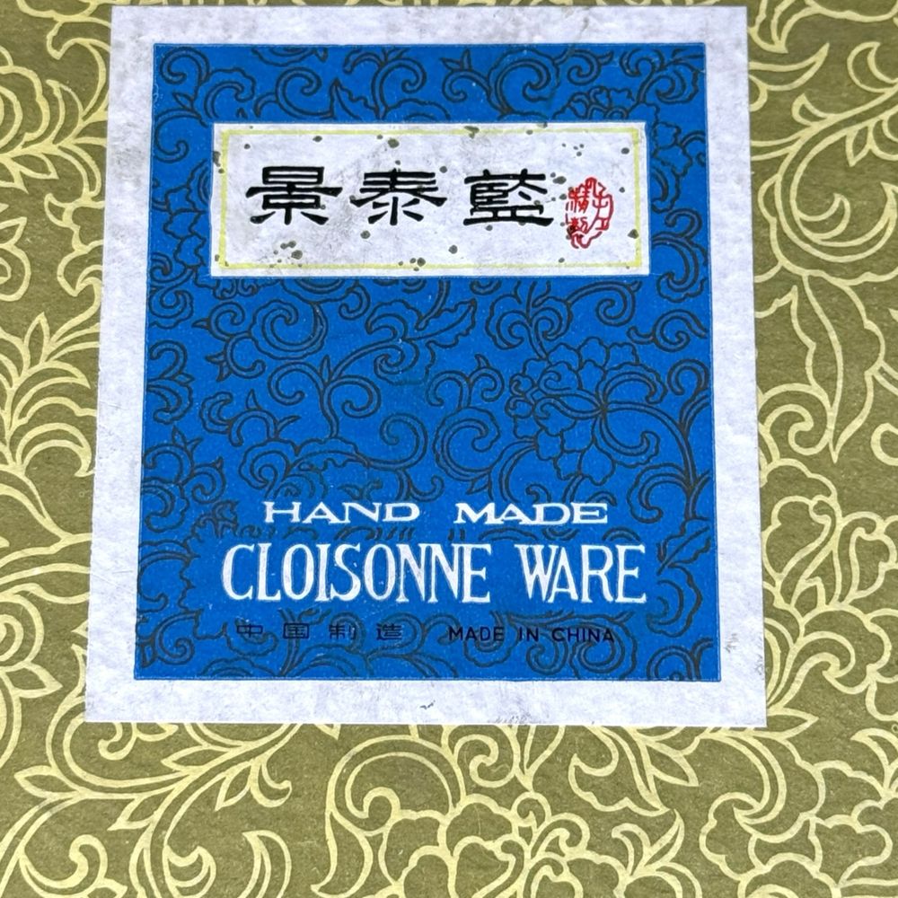 Para wazonów emalia cloisonne kwiat magnolii + podstawki B4/61911