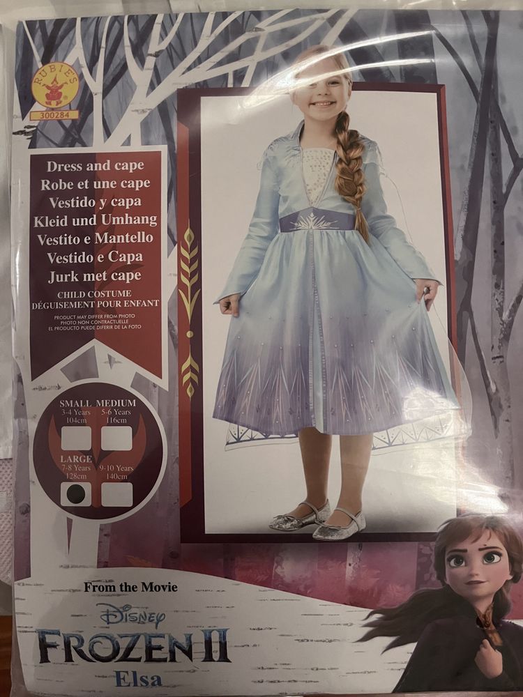 Disfarce Elsa Frozen2 - NOVO - 7 a 8 Anos - 128cm