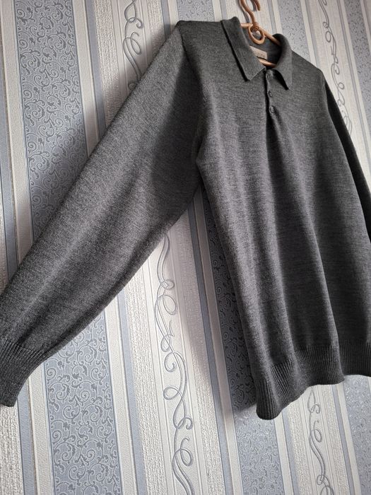 Шерстяной бесшовный джемпер-поло M&S COLLECTION