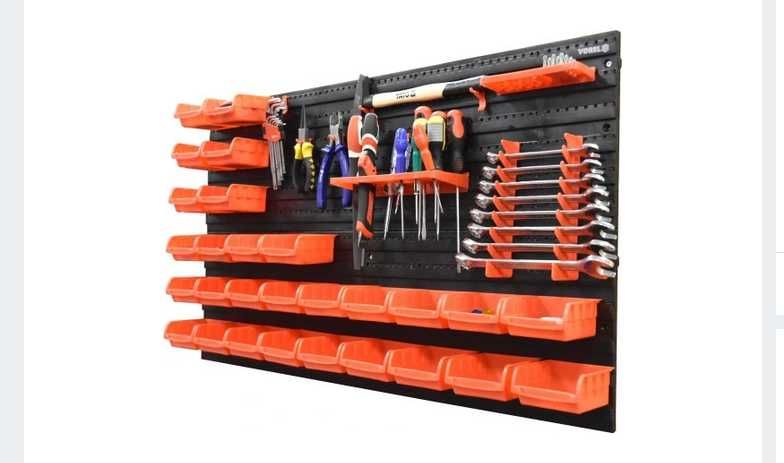 Tablica narzędziowa z pojemnikami Vorel  czarna + GRATIS