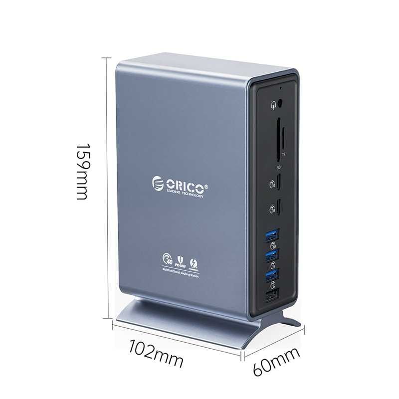 ORICO THUNDERBOLT 3 stacja dokująca 15 w 1 wielofunkcyjna alu TB3-S4