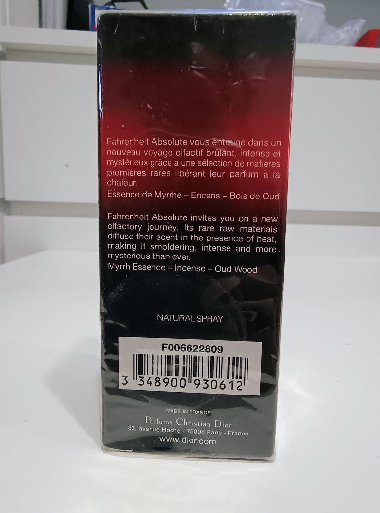 Dior Fahrenheit Absolute 50ml EDT. Unikat