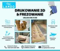Drukowanie 3D, frezowanie CNC w drewnie, sklejce, OSB, HPL, 3D, 5D etc