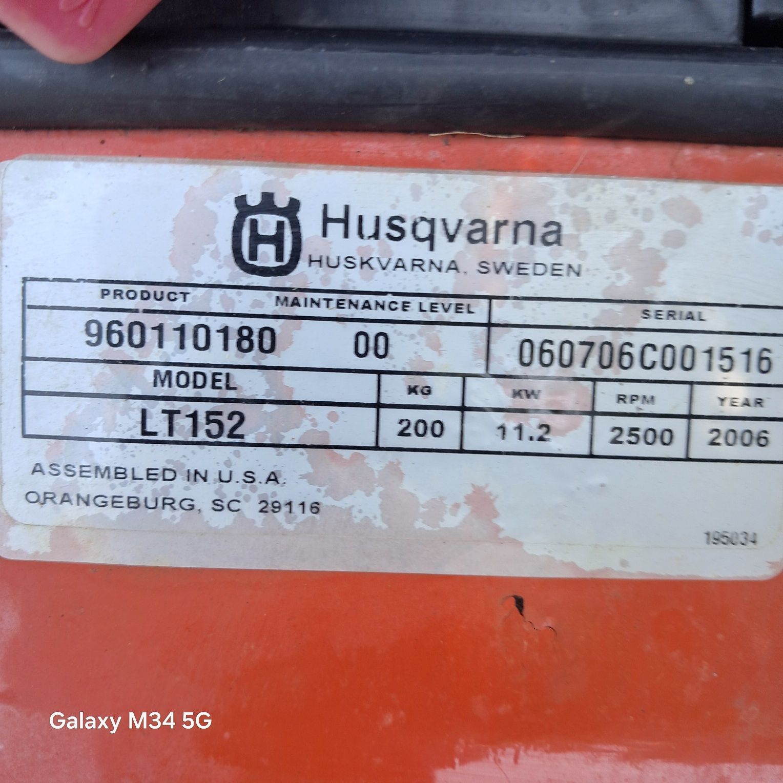 Kosiarka traktorek Husqvarna lt152, pompa oleju