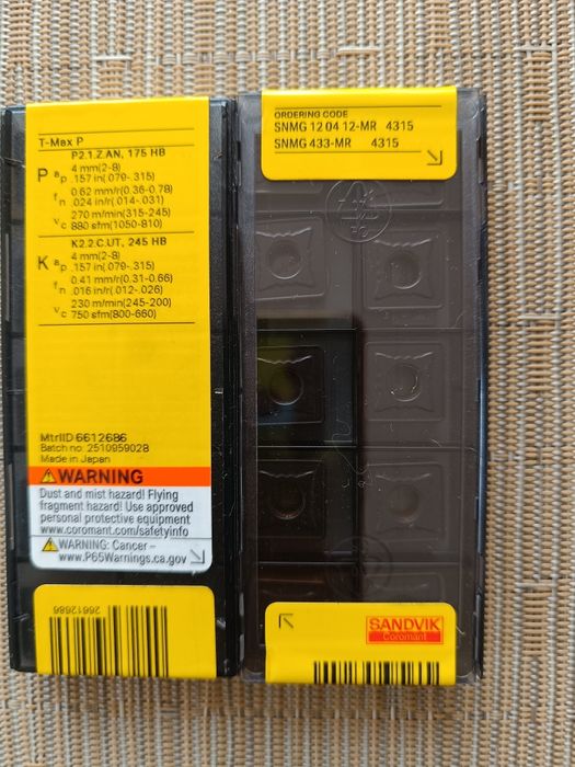 Sandvik - 25 opk x płytki wieloostrzowe, oryginalne - różne