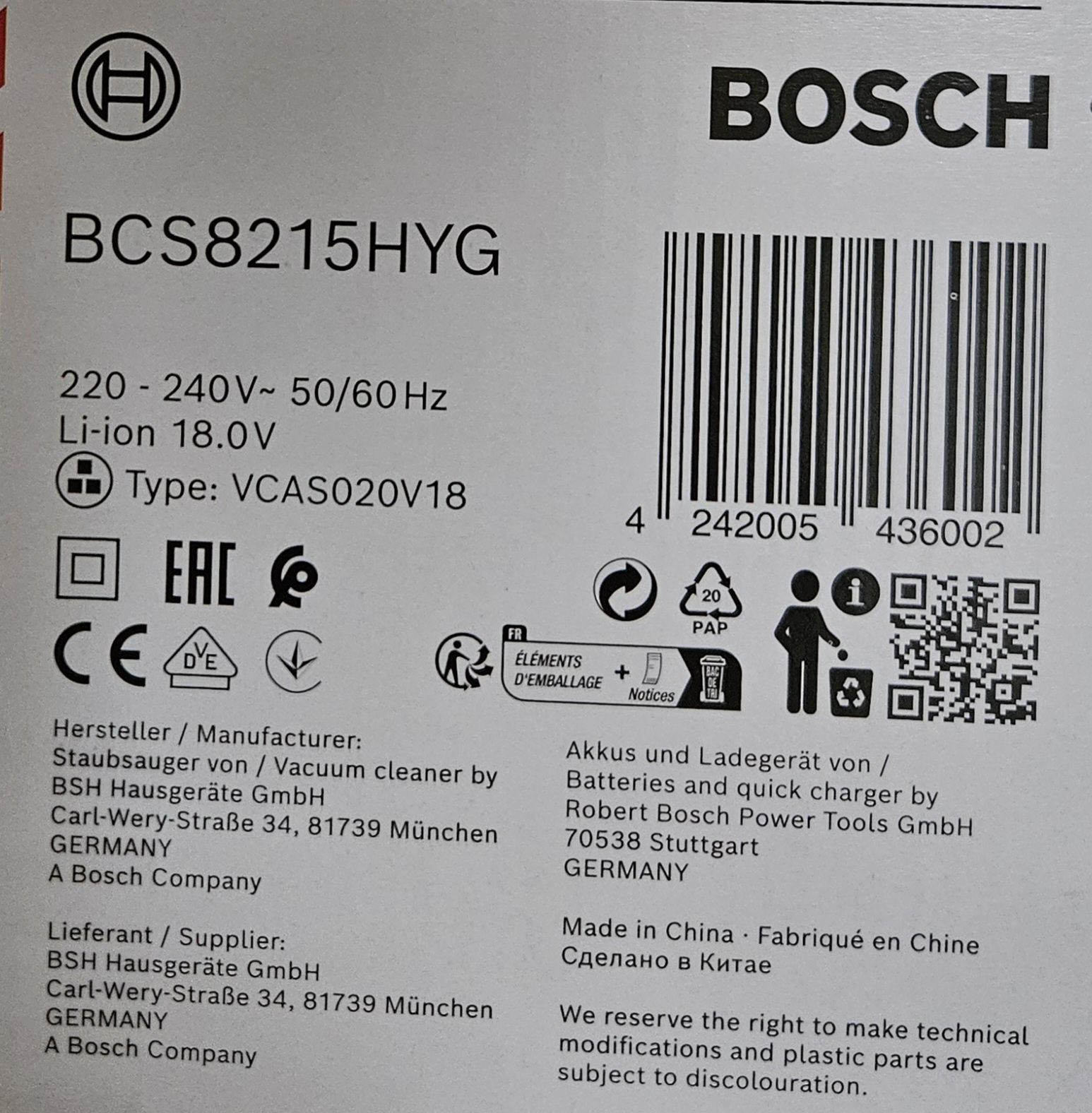 NOWY Odkurzacz BOSCH Unlimited Gen2 Serie 8 ProHygienic BCS8215HYG