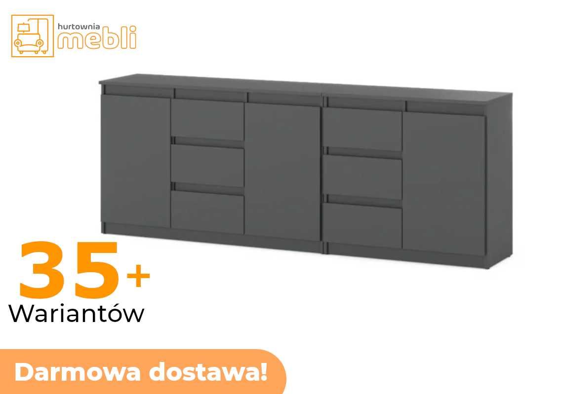 Duża Komoda Best Agnes 200cm 3D/6SZ Pod Telewizor Promocja