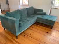Sofa com chaise long Verde