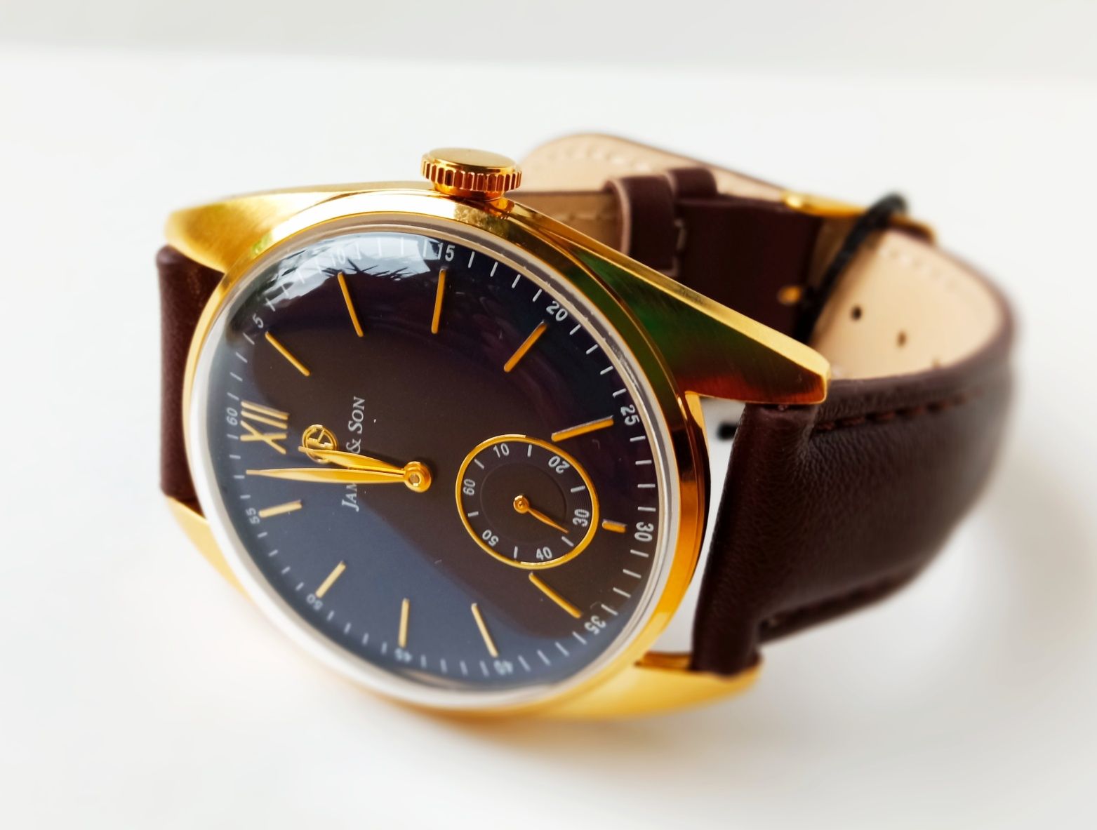Zegarek klasyczny vintage James & Son retro seiko-epson pasek