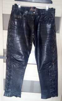 Чорні чоловічі байкерські шкіряні штани розмір 34 на 48-50